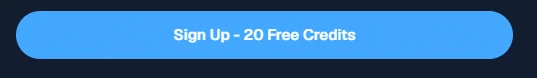 Seedance 2.0 Mini interface — the generate button with 20 free credits